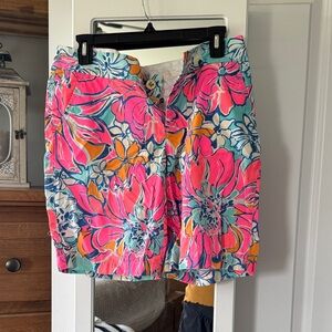 Lilly Pulitzer Pink and Orange Floral Shorts